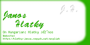 janos hlatky business card